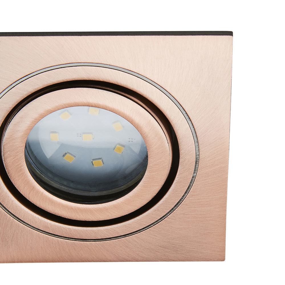 Revive Brushed Copper Square Tiltable Downlight  Feature Large Image