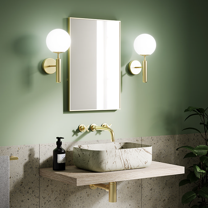 Ellis & Co Carm Brushed Brass/Opal Glass Wall Light