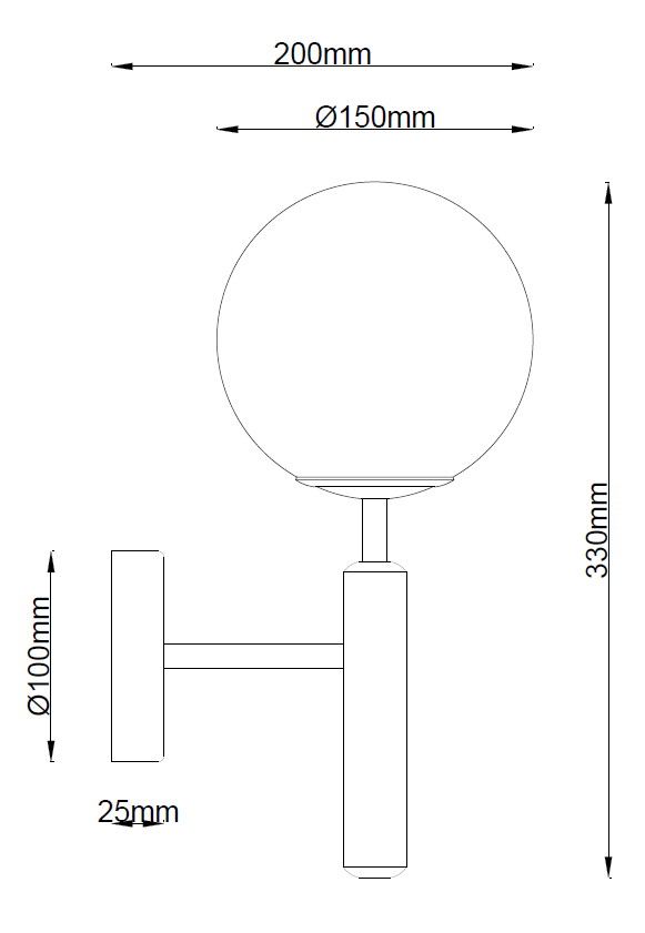Revive Carm Matt Black/Opal Glass Wall Light