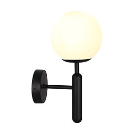 Revive Carm Matt Black/Opal Glass Wall Light