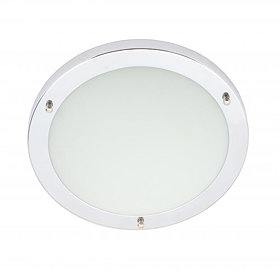 Revive Chrome 18W Large LED Flush Ceiling Light Large Image