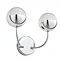 Revive Chrome 2-Light LED Bathroom Wall Light with Crackle Effect Diffuser Profile Large Image