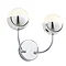 Revive Chrome 2-Light LED Bathroom Wall Light with Crackle Effect Diffuser Large Image