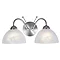 Revive Satin Silver 2-Light Wall Light with Alabaster Glass Shades Large Image