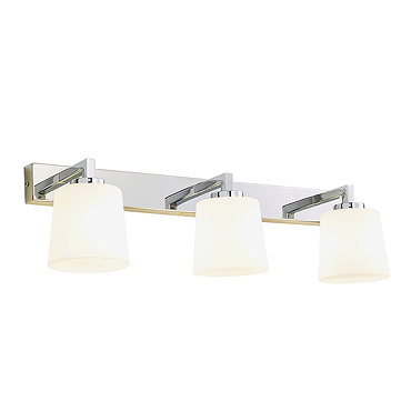 Revive Chrome 3-Light Bathroom Wall Light with Opal Glass Shades  Profile Large Image