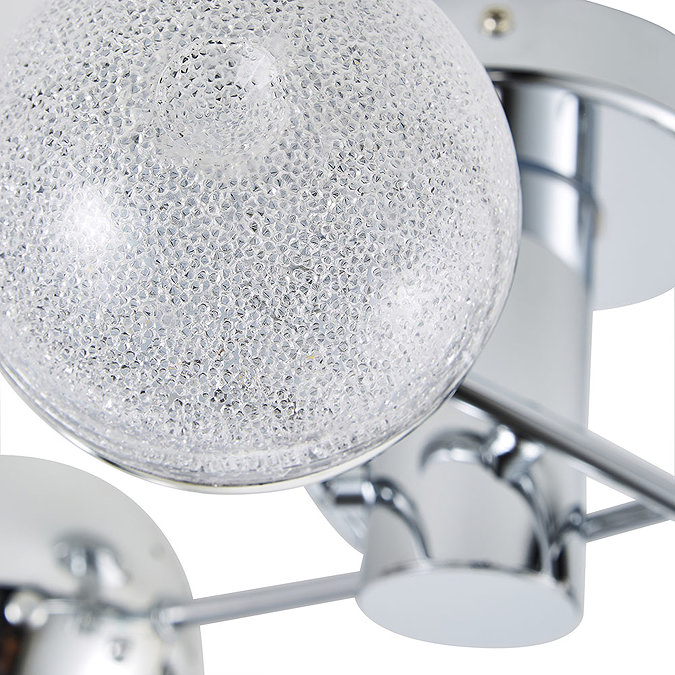 Revive Chrome 3-Light LED Bathroom Ceiling Light with Crackle Effect Diffusers  Feature Large Image