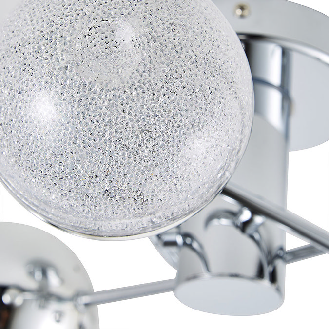 Revive Chrome 3-Light LED Bathroom Ceiling Light with Crackle Effect Diffusers Feature Large Image