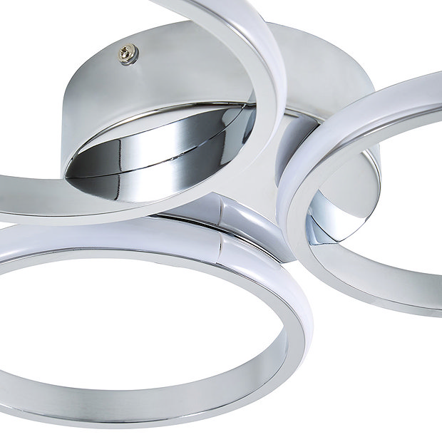 Revive Chrome 3-Ring LED Bathroom Ceiling Light  Feature Large Image