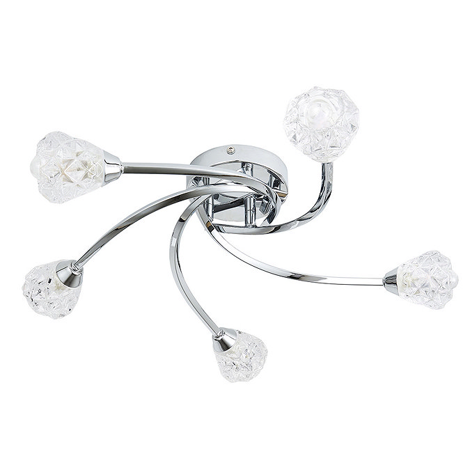 Revive Chrome 5-Light Bathroom Ceiling Light  Feature Large Image