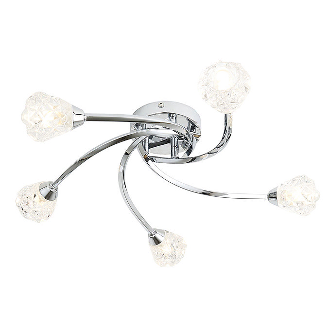 Revive Chrome 5-Light Bathroom Ceiling Light Large Image