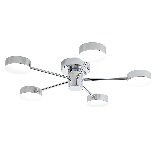 Revive Chrome 5-Light LED Bathroom Ceiling Light Large Image