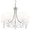 Revive Chrome 5 Light Fitting with White Shades and Crystal Beads Large Image