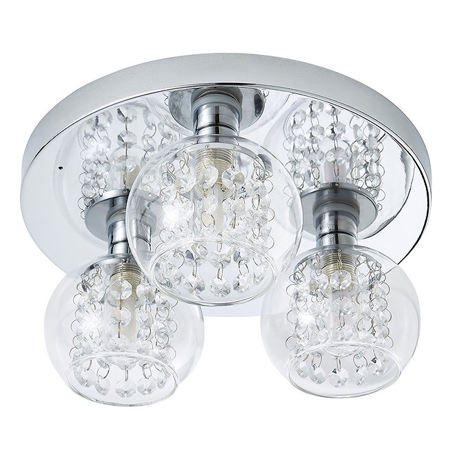 Revive Chrome/Clear Glass 3-Light Flush Ceiling Light  Profile Large Image