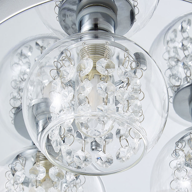 Revive Chrome/Clear Glass 3-Light Flush Ceiling Light Feature Large Image