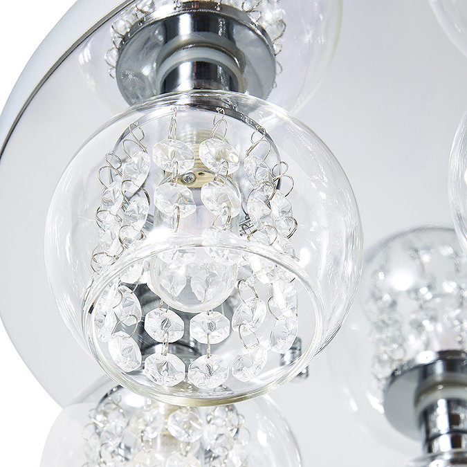 Revive Chrome/Clear Glass 5-Light Flush Ceiling Light Feature Large Image