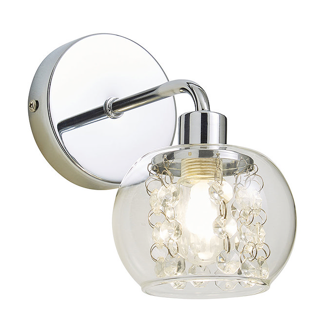 Revive Chrome/Clear Glass Bathroom Wall Light Large Image