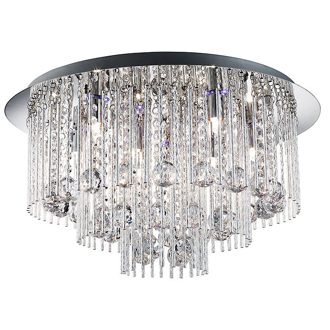 Revive Chrome LED Flush Crystal Light with Remote Control Large Image