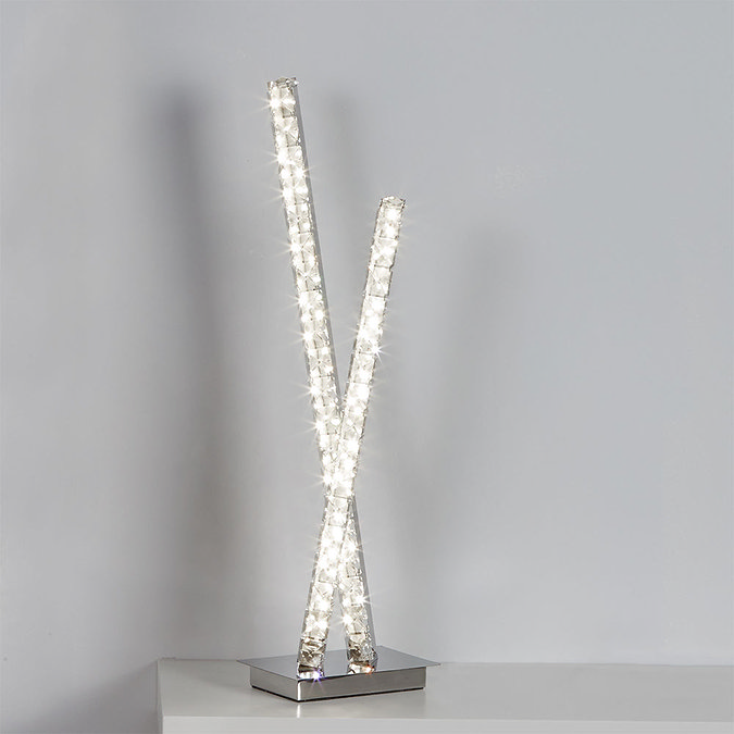 Revive Twin Column Crystal Glass Table Lamp Profile Large Image