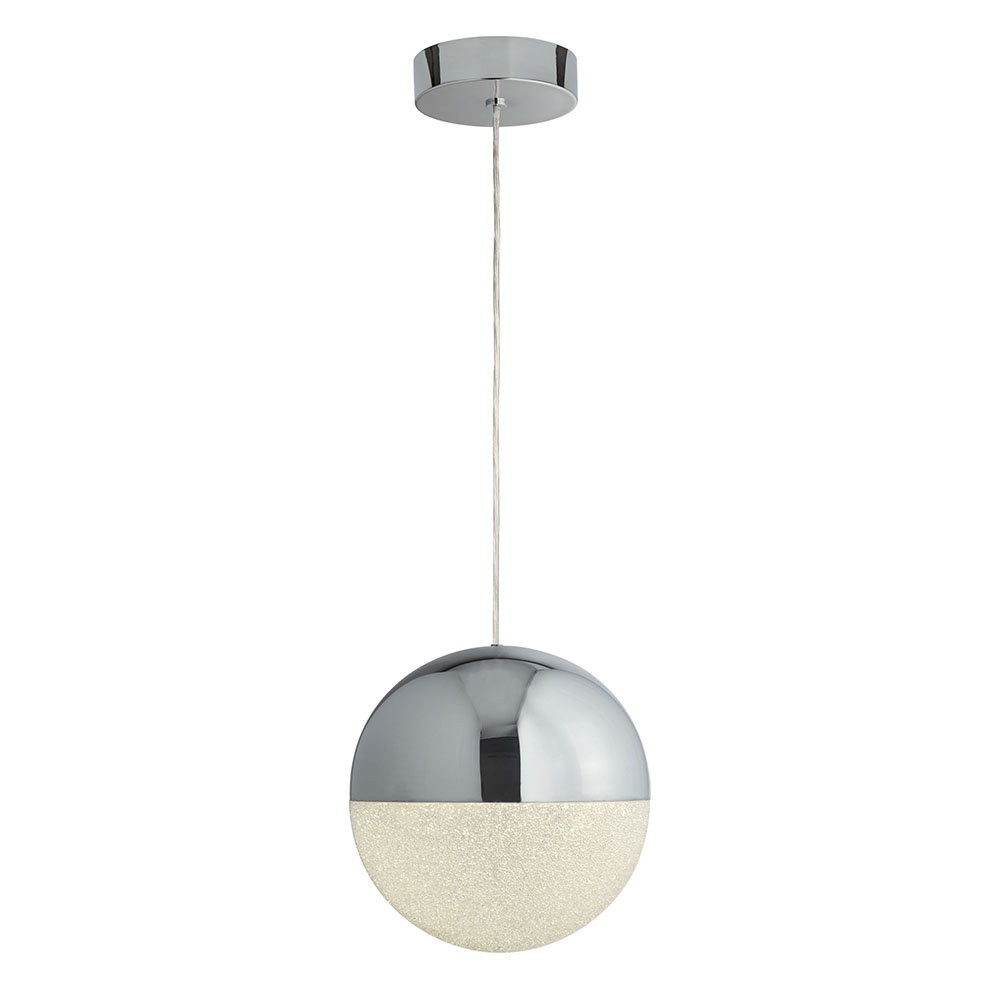 chrome sphere pendant light