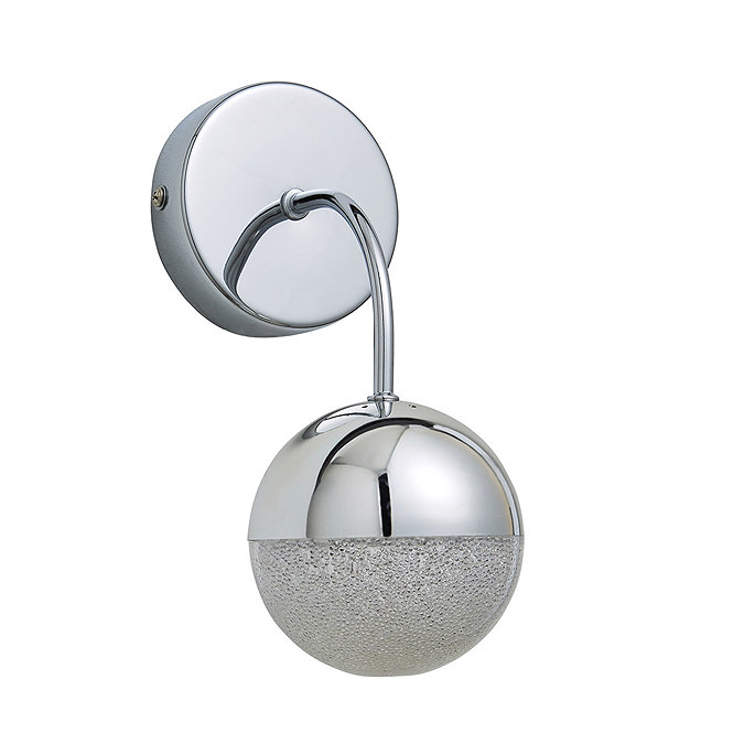 Revive Chrome LED Bathroom Wall Light with Crackle Effect Diffuser  Profile Large Image