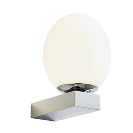 Revive Chrome LED Bathroom Wall Light with Opal Glass Shade Medium Image