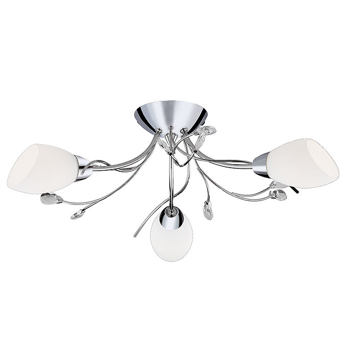 Revive Chrome 3-Light Semi-Flush Light Fitting Large Image