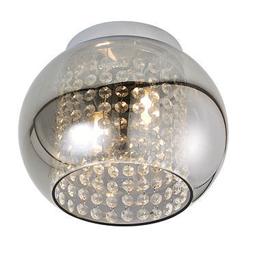 Revive Chrome/Smoked Glass 2-Light Cloche Ceiling Light  Profile Large Image