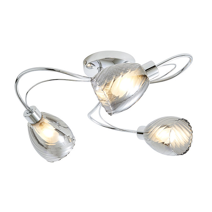 Revive Chrome/Smoked Glass 3-Light Ceiling Light Large Image