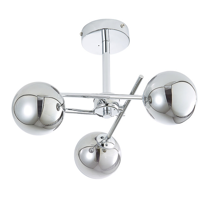 Revive Chrome/Smoked Glass 3-Light Cross Arm Ceiling Light Profile Large Image