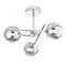 Revive Chrome/Smoked Glass 3-Light Cross Arm Ceiling Light Large Image