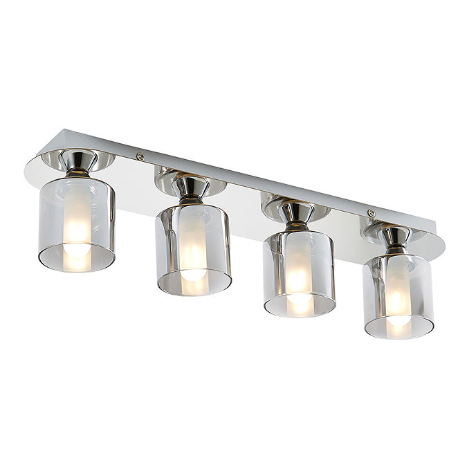 Revive Chrome/Smoked Glass 4-Light Bar Ceiling Light Large Image