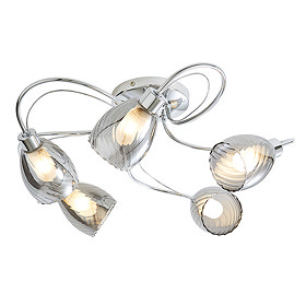 Revive Chrome/Smoked Glass 5-Light Ceiling Light Large Image