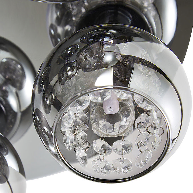 Revive Chrome/Smoked Glass 5-Light Flush Ceiling Light  Feature Large Image