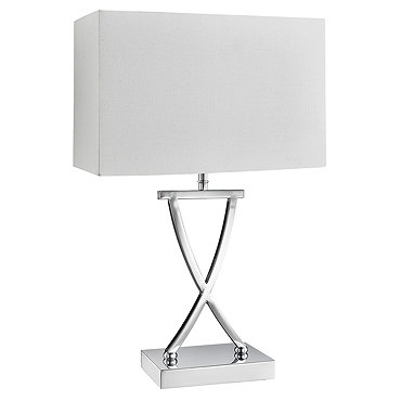 Revive Chrome Frame Table Lamp with White Rectangular Shade  Profile Large Image