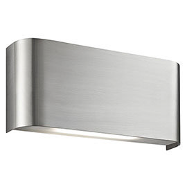 Revive LED Satin Silver Curved Up & Down Wall Light Medium Image