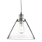 Revive Clear Glass Cone Shade Chrome Ceiling Pendant Large Image