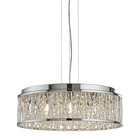 Revive Round Chrome Crystal Flush/Pendant Light Fitting Large Image