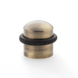 Revive Dome Top Floor Mounted Doorstop - Antique Brass