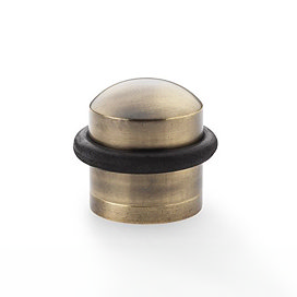 Revive Dome Top Floor Mounted Doorstop - Antique Brass