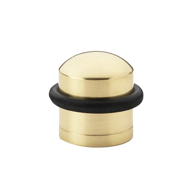 Revive Dome Top Floor Mounted Doorstop - Polished Brass