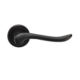 Revive Dove Round Door Lever Handles - Matt Black  Large Image