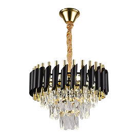 Revive Evoke Black & Gold Crystal Adjustable Ceiling Light Pendant