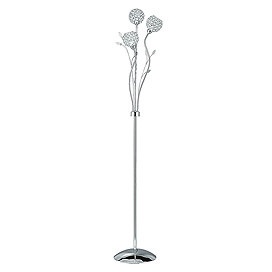 Revive Floral Chrome 3 Light Floor Lamp Large Image