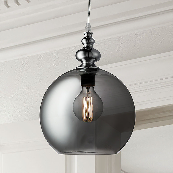 Revive Smoked Glass Orb Pendant Light  Profile Large Image