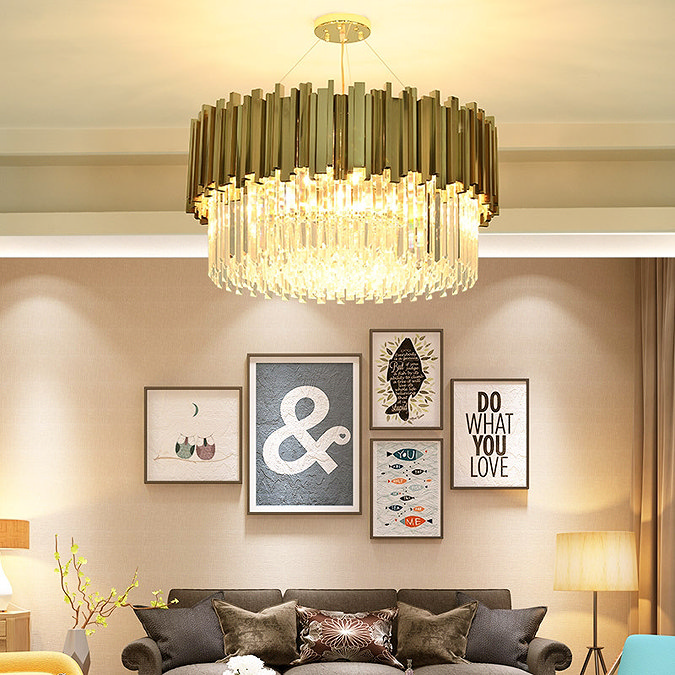 Revive Gold Round Large Pendant Ceiling Light