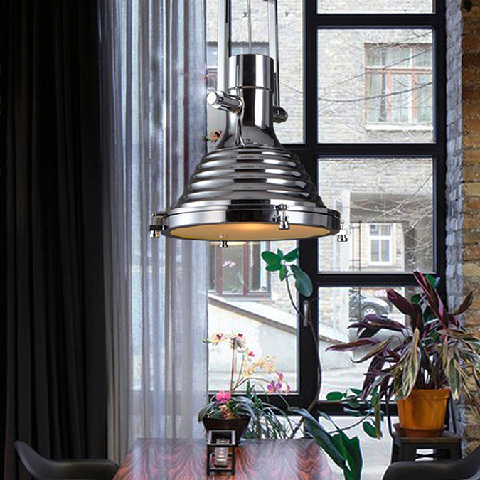 Revive Industrial Chrome Pendant Ceiling Light