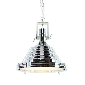 Revive Industrial Chrome Pendant Ceiling Light
