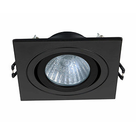 Revive IP65 Matt Black Square Tiltable Bathroom Downlight Large Image