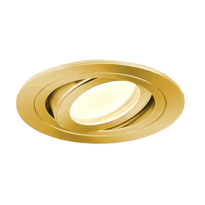 Revive IP65 Satin Brass Round Tiltable Bathroom Downlight