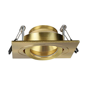 Revive IP65 Satin Brass Square Tiltable Bathroom Downlight Large Image